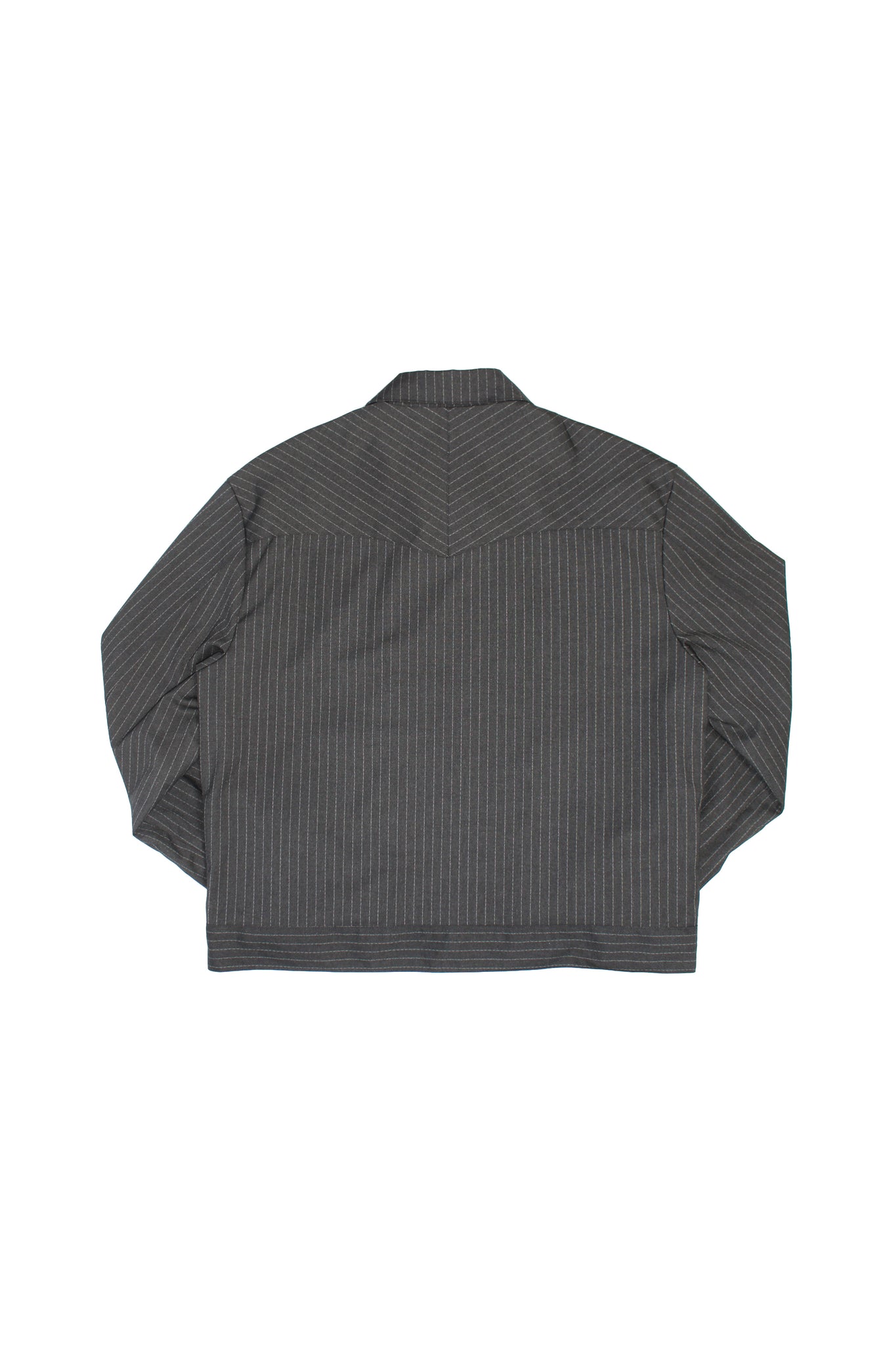 Miles Pin-Stripe Crop Jacket in Charcoal