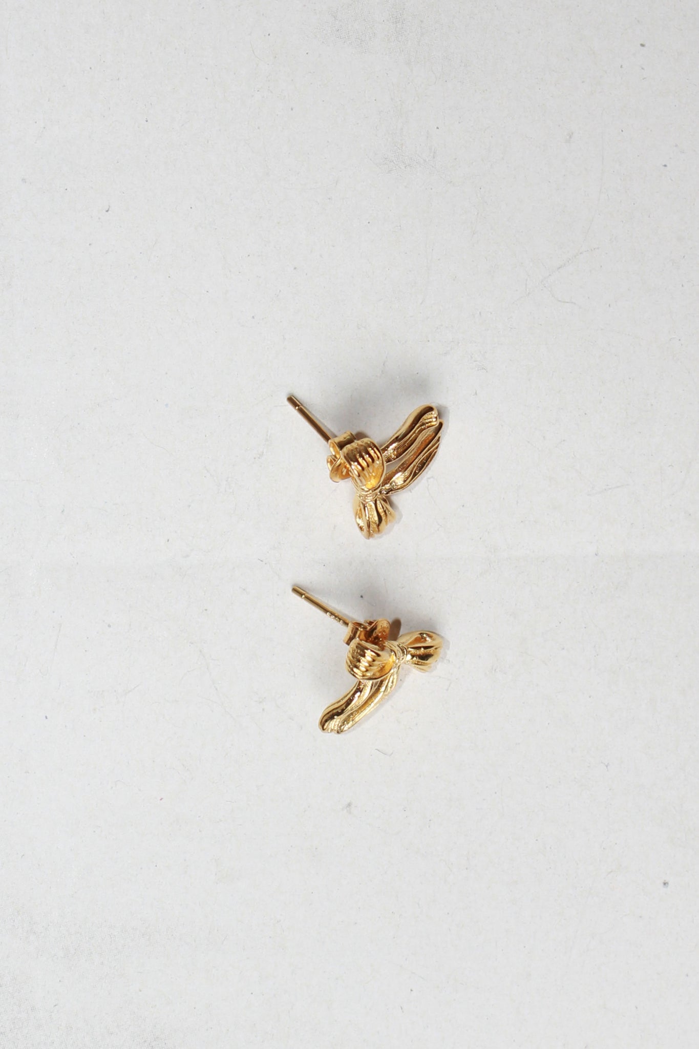 Stripe Ribbon Earring in Gold