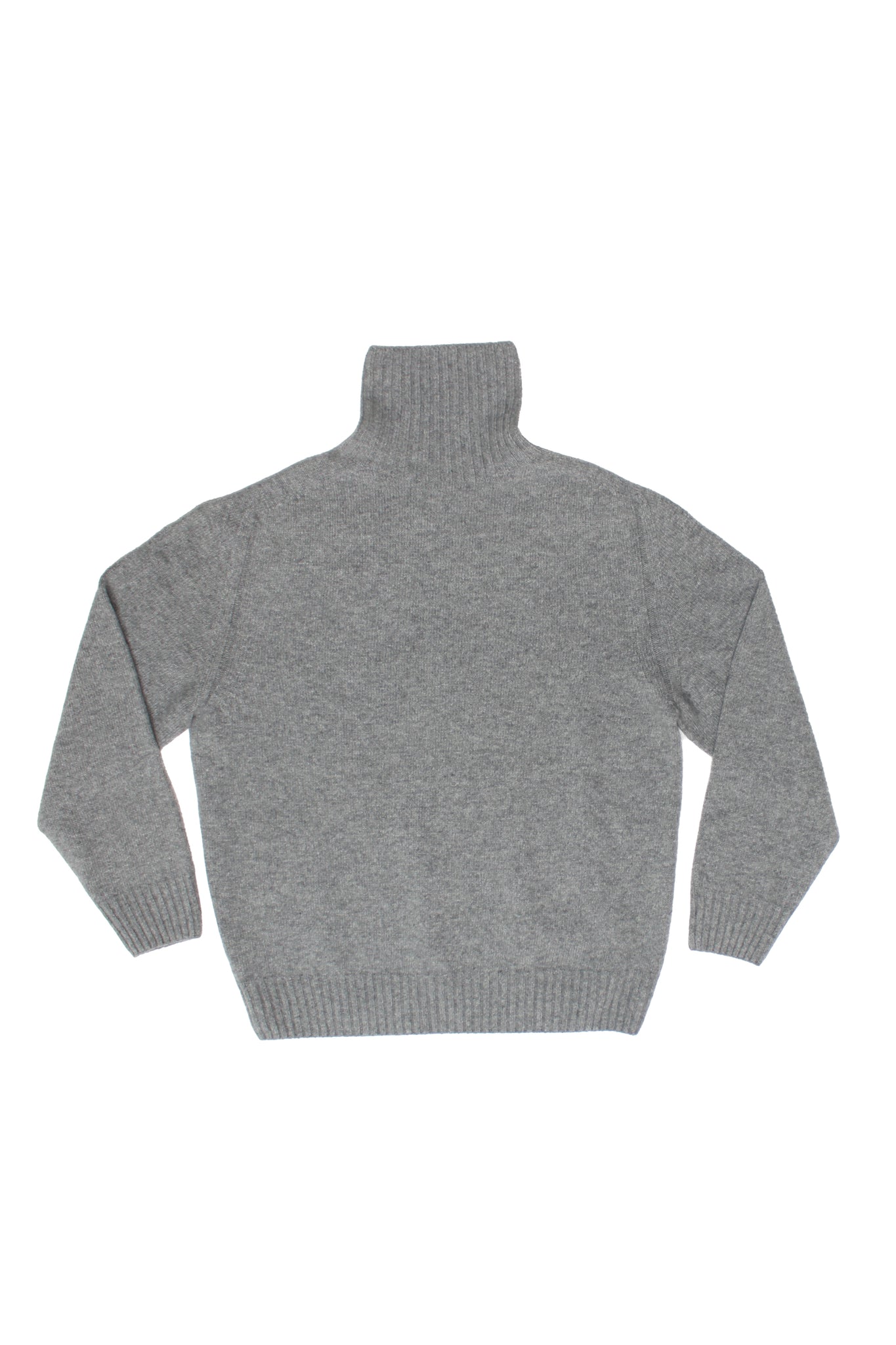 Whole garment Fine wool Turtleneck Sweater in Grey