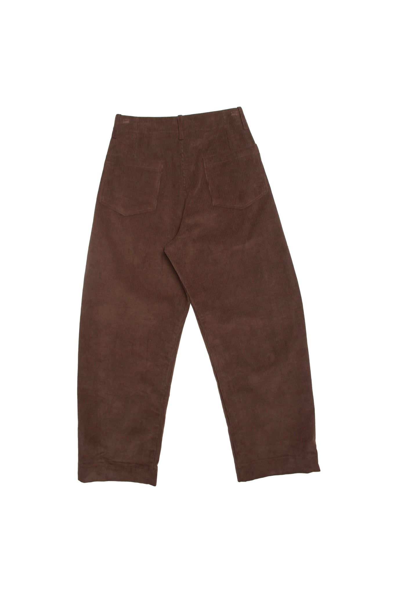 Curved Corduroy Pants in Brown