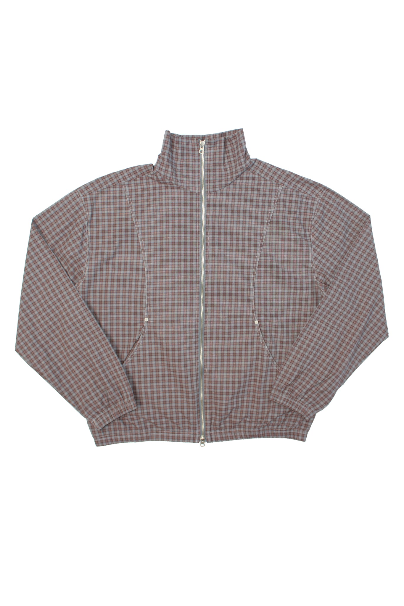 Kai Plaid Zipper Shirket in Blue Brown