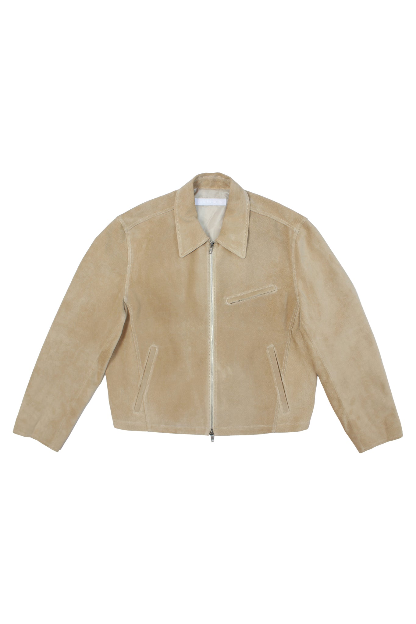 Tonny Semi Crop Real Suede Jacket in Beige
