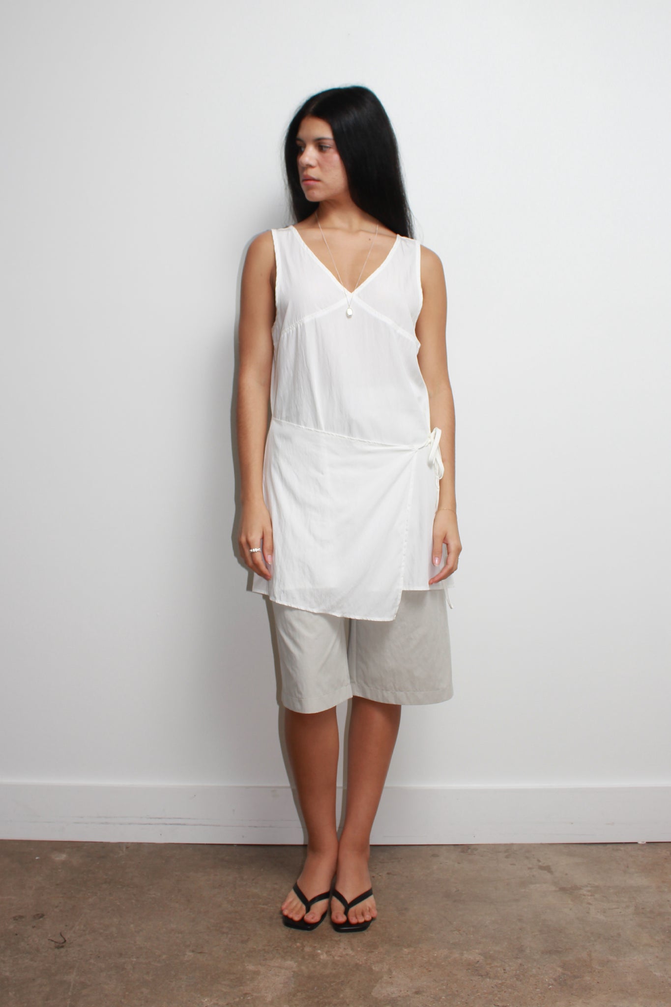 Unbound Wrap Mini Dress/Top in Ivory