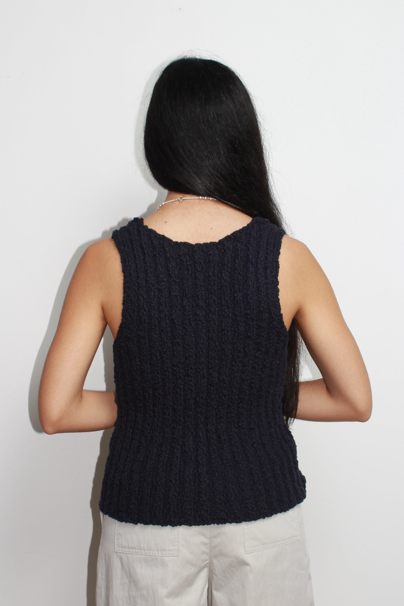 Cloud Knit Tank Top in Navy