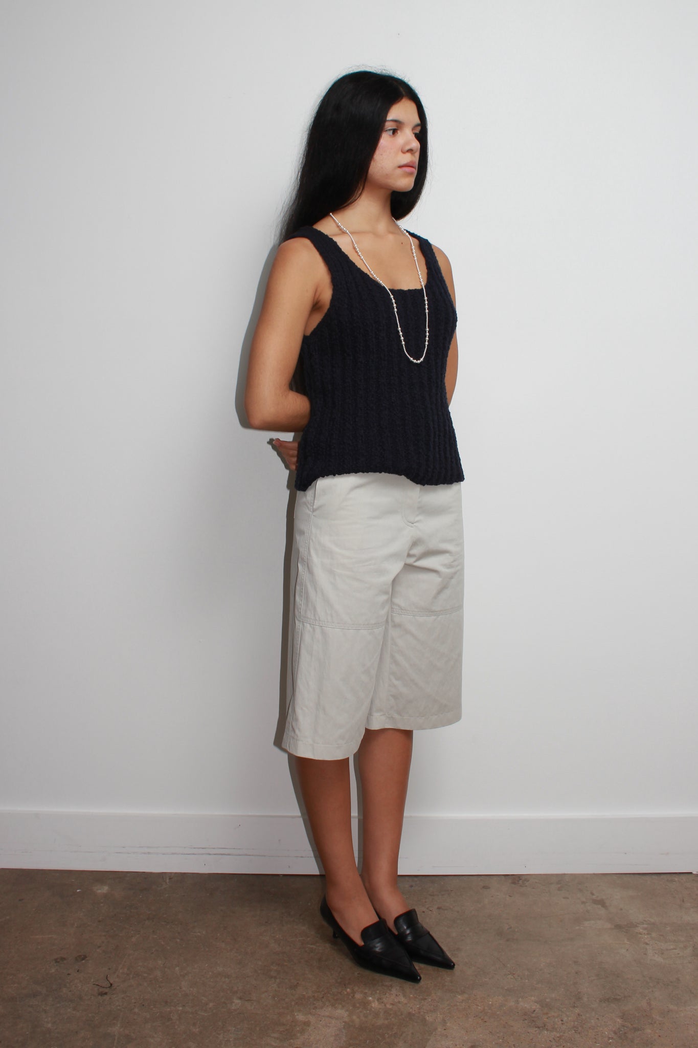Cloud Knit Tank Top in Navy