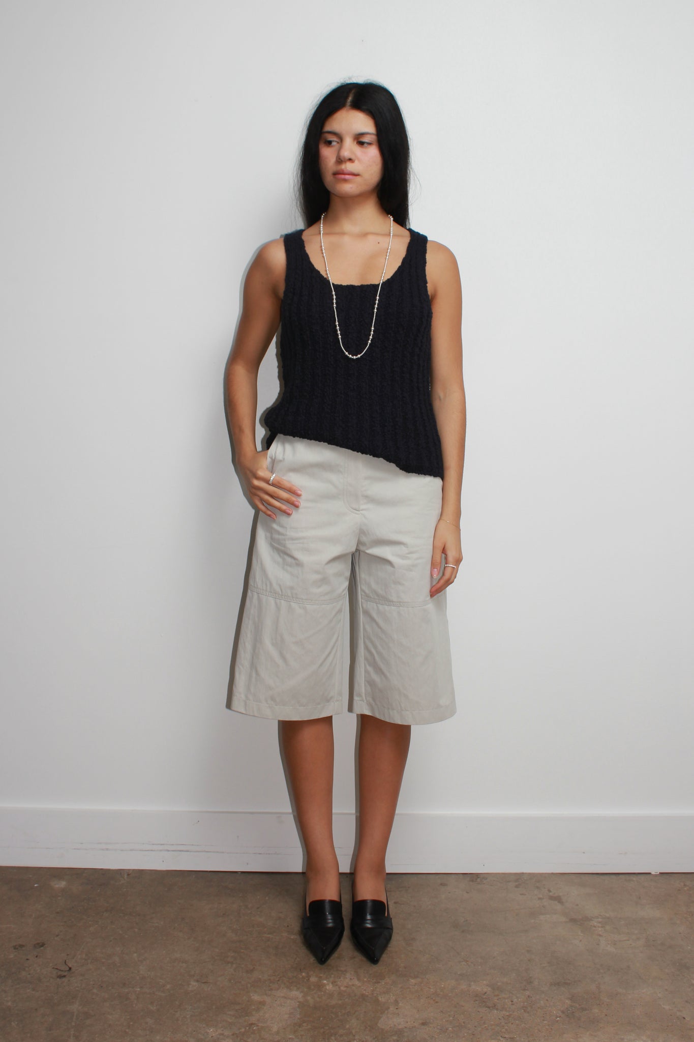 Cloud Knit Tank Top in Navy