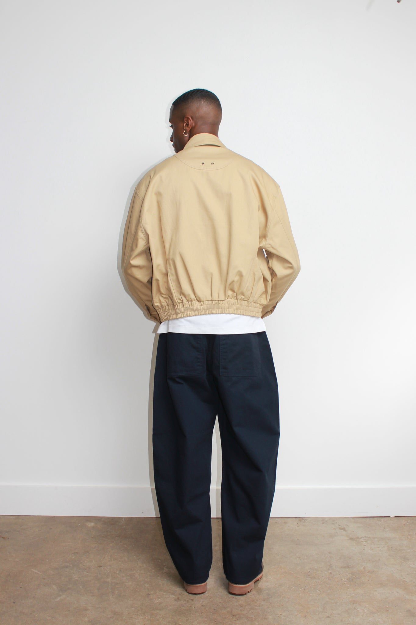 Moss Cotton Bomber Jacket in Beige