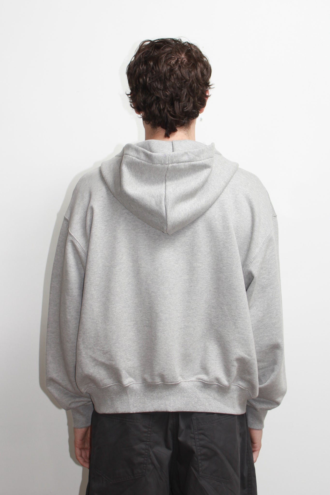 Lemay Crop Hood Zip Up in Melange Grey