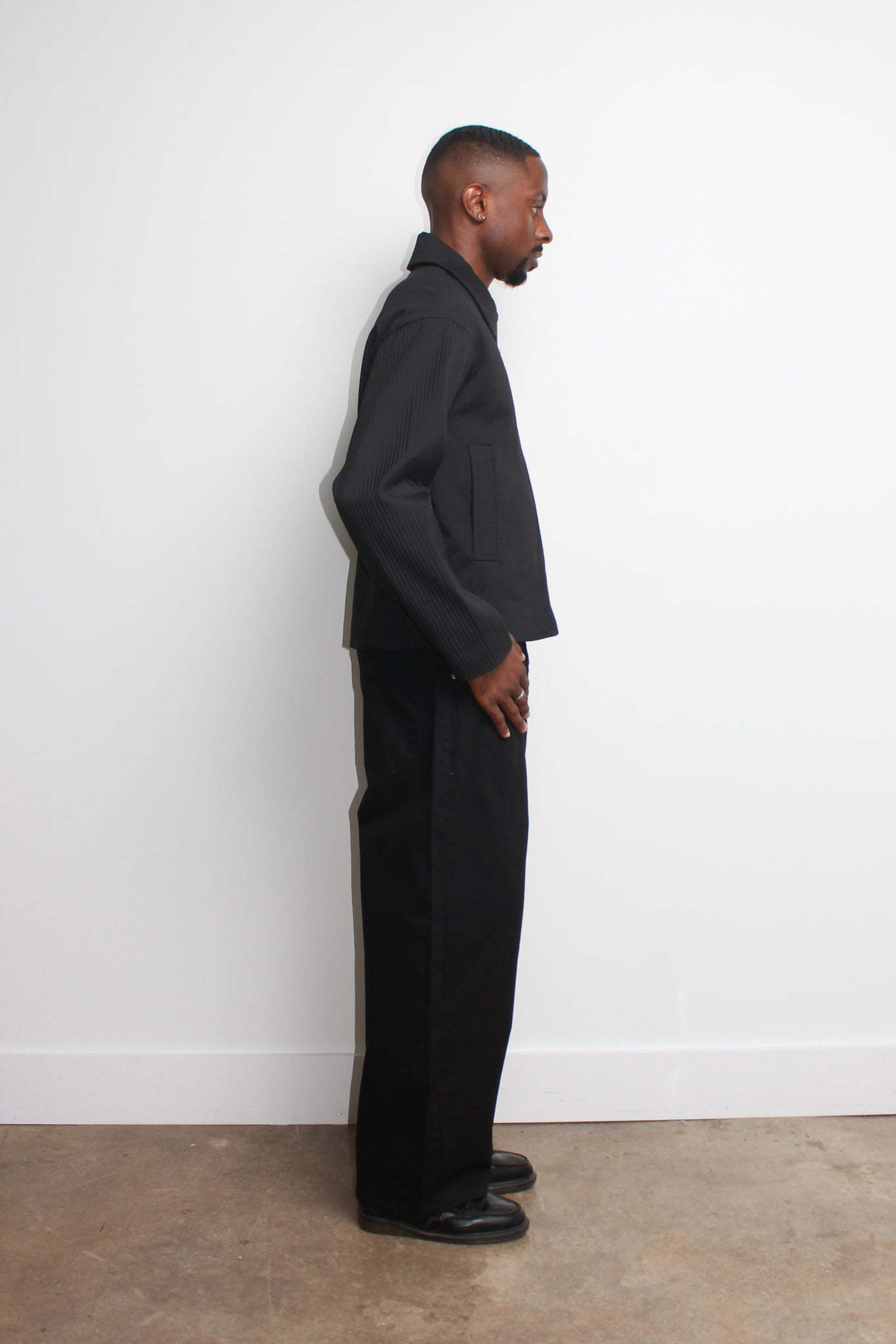 Wide Cotton Pants in Black