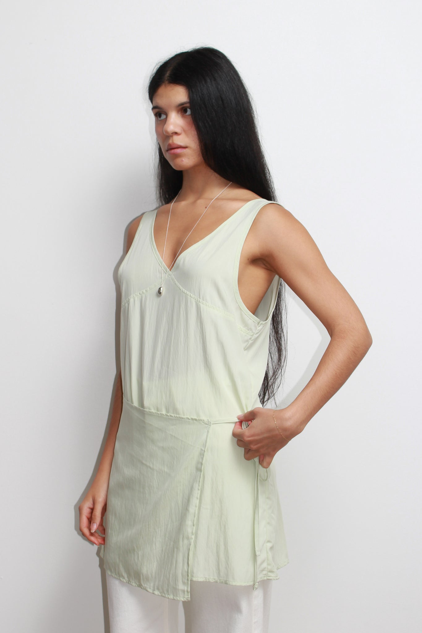 Unbound Wrap Mini Dress/Top in Mint