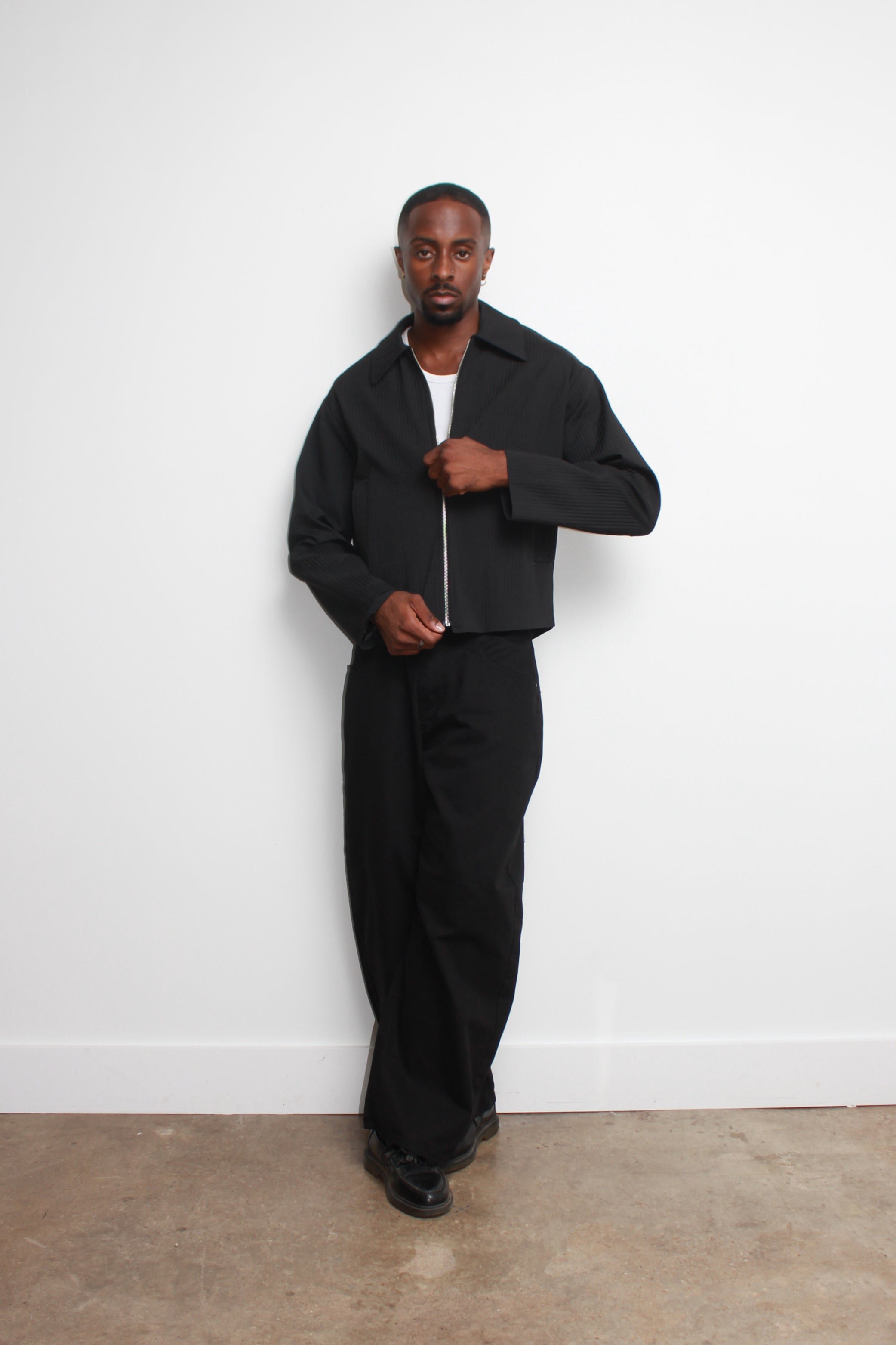 【SATIIIZ】Eto Wide Black Cotton Pants Eto Wide Black Cotton Pants - satiiiz