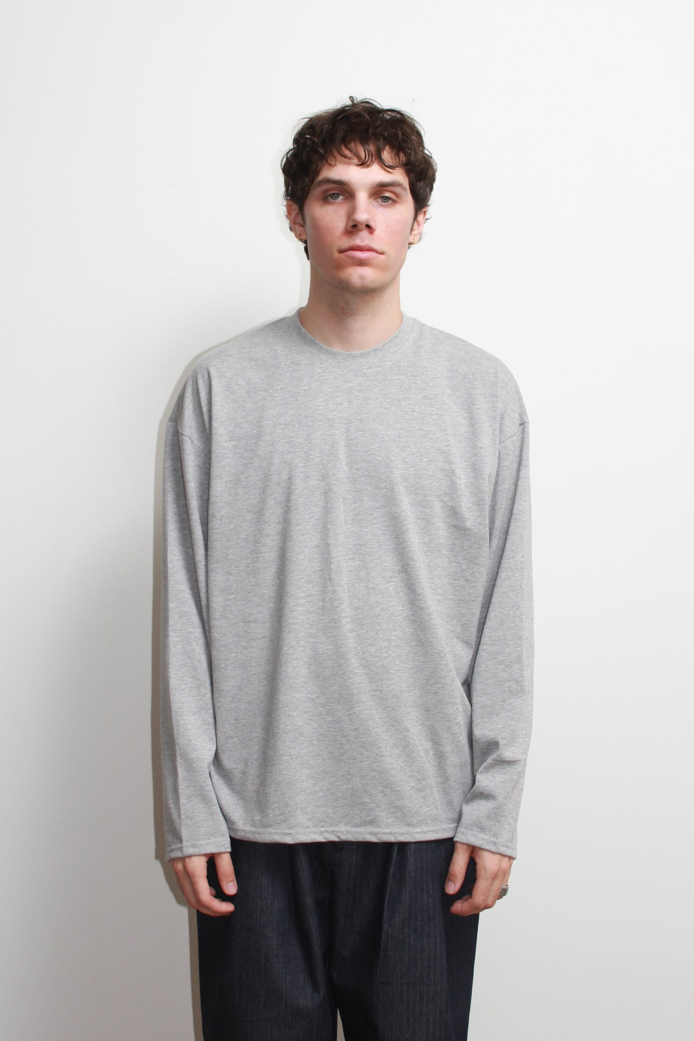 Comma Cotton Long sleeve T-shirt in Grey