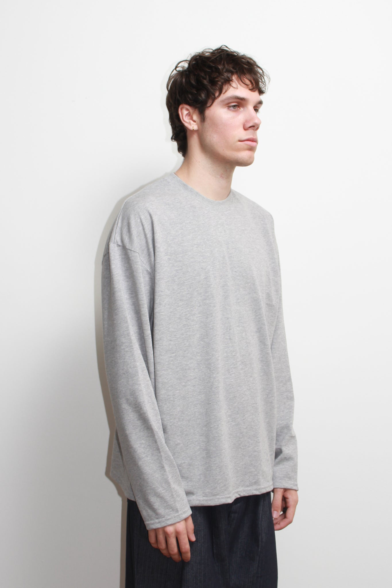 Comma Cotton Long sleeve T-shirt in Grey