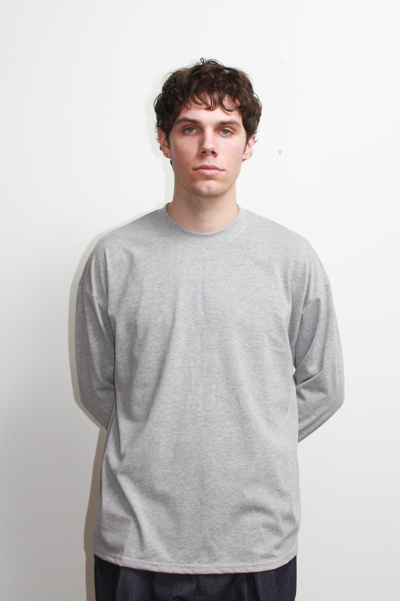 Comma Cotton Long sleeve T-shirt in Grey