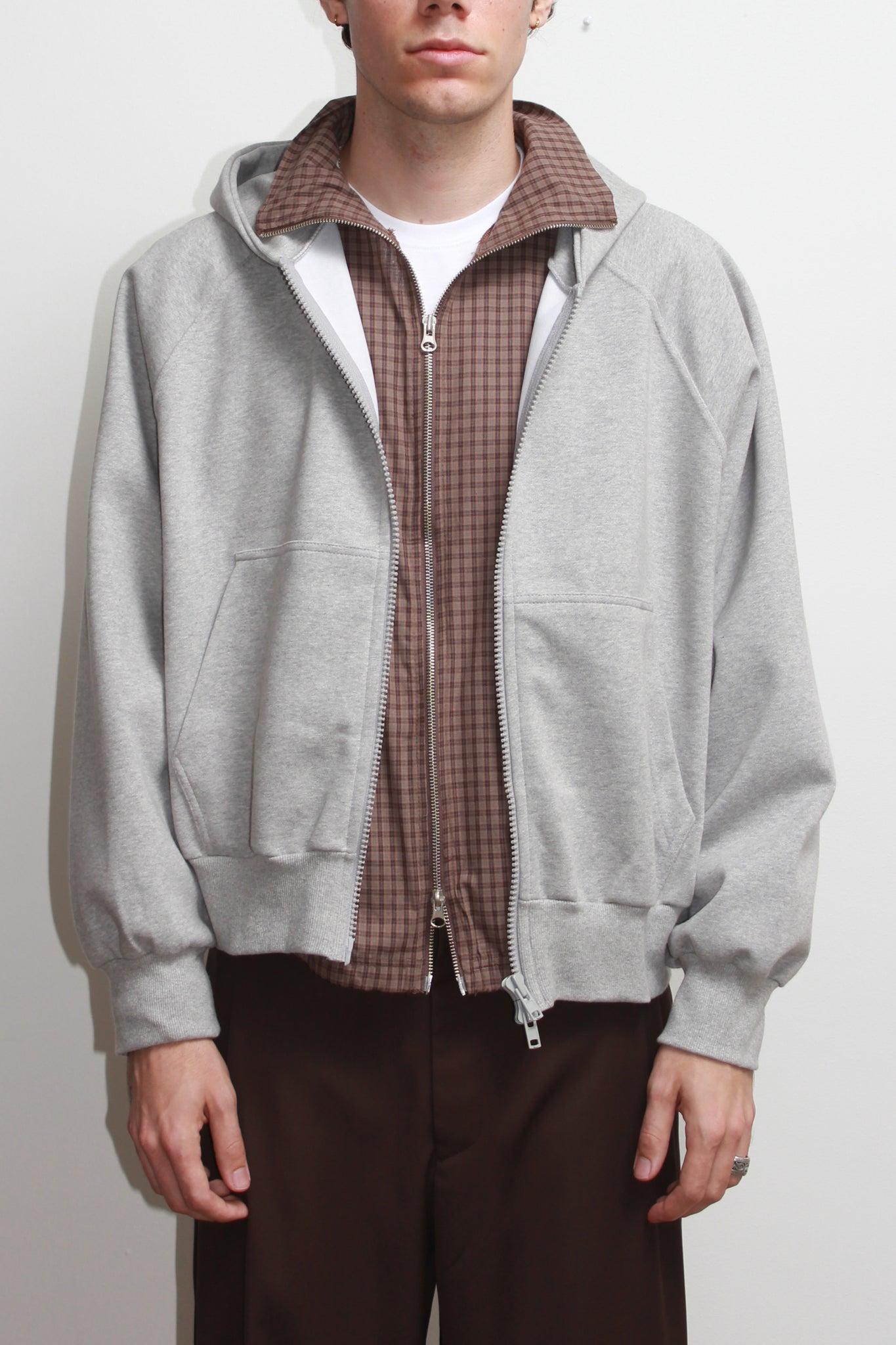 Oversized Crop Hoodie in Grey
