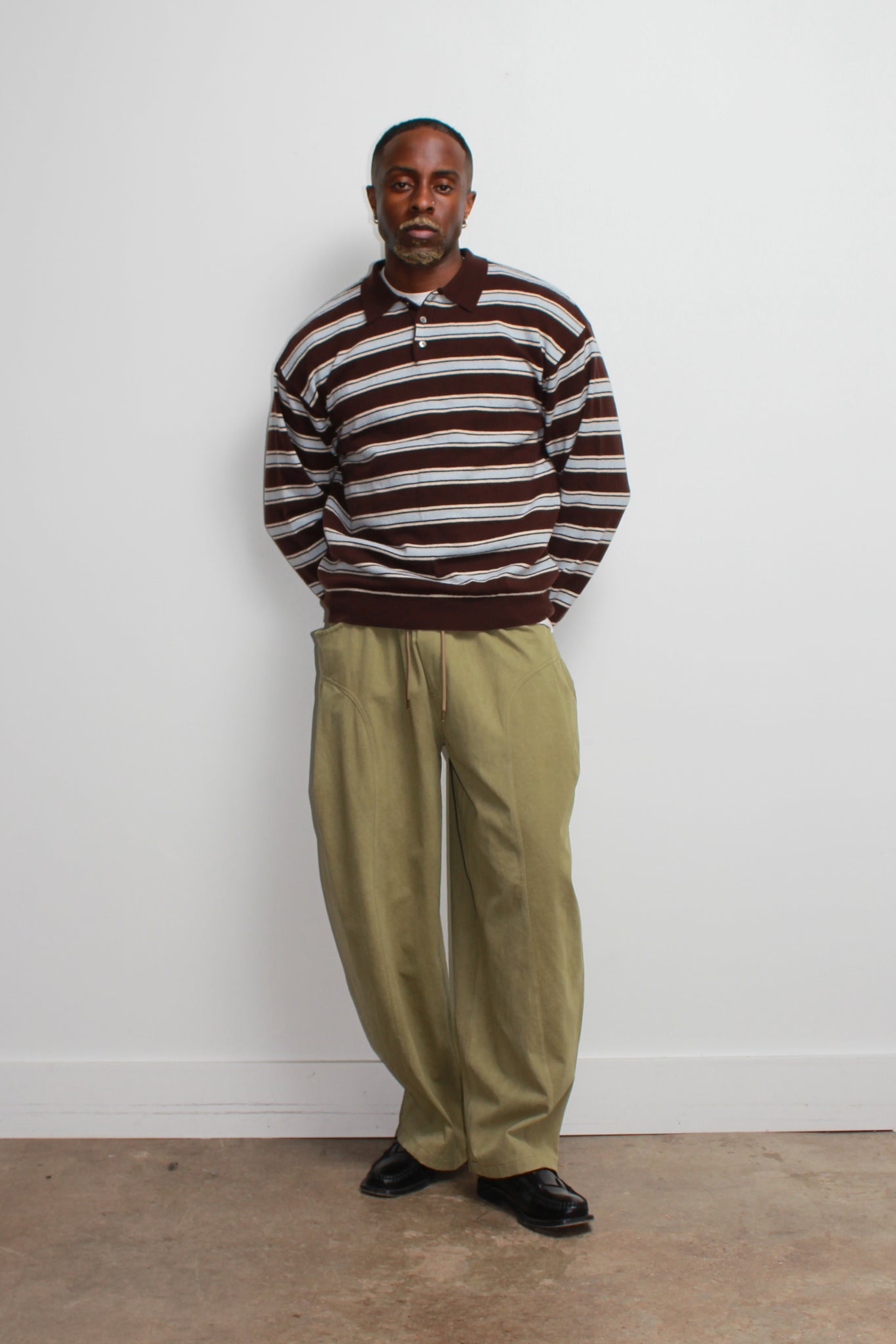 Crome Curved Barrel Leg Pant in Beige Butter