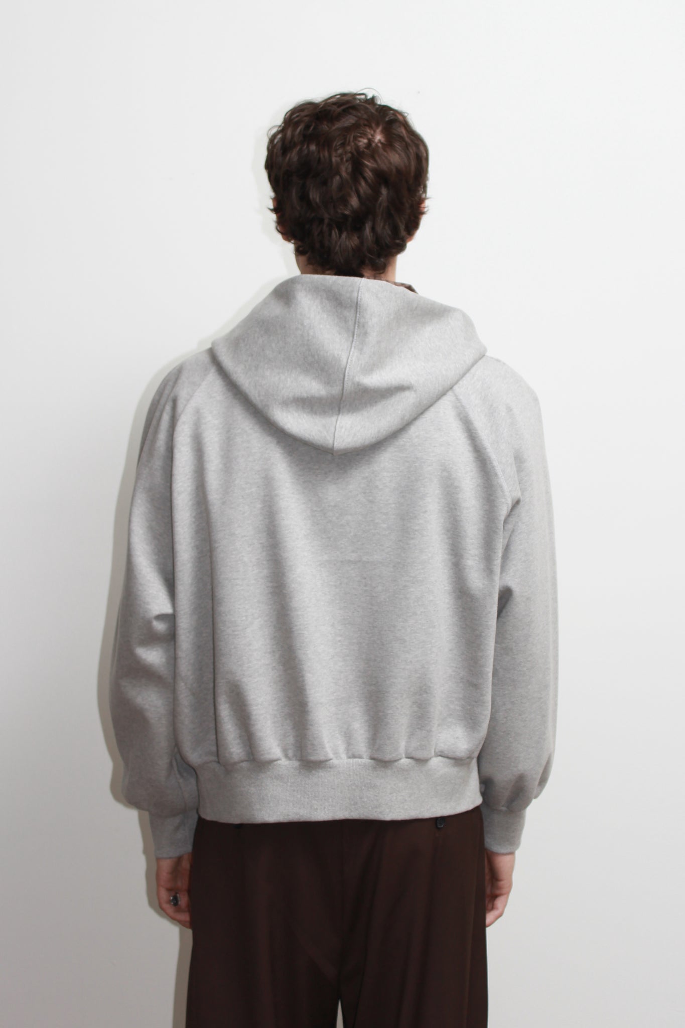 Oversized Crop Hoodie in Grey
