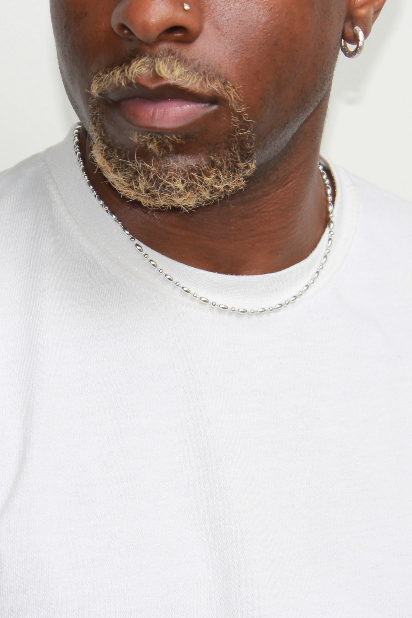 Oval Silver Ball Necklace