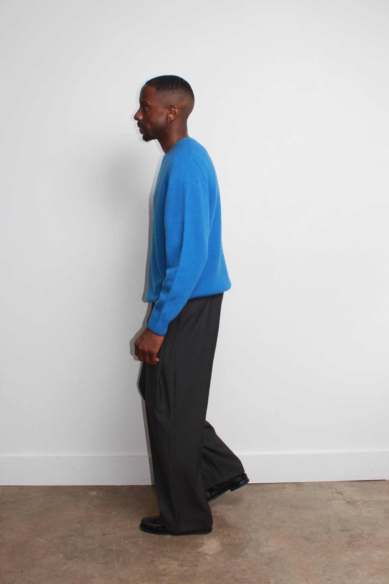 Three Pin-tuck Trousers in Charcoal