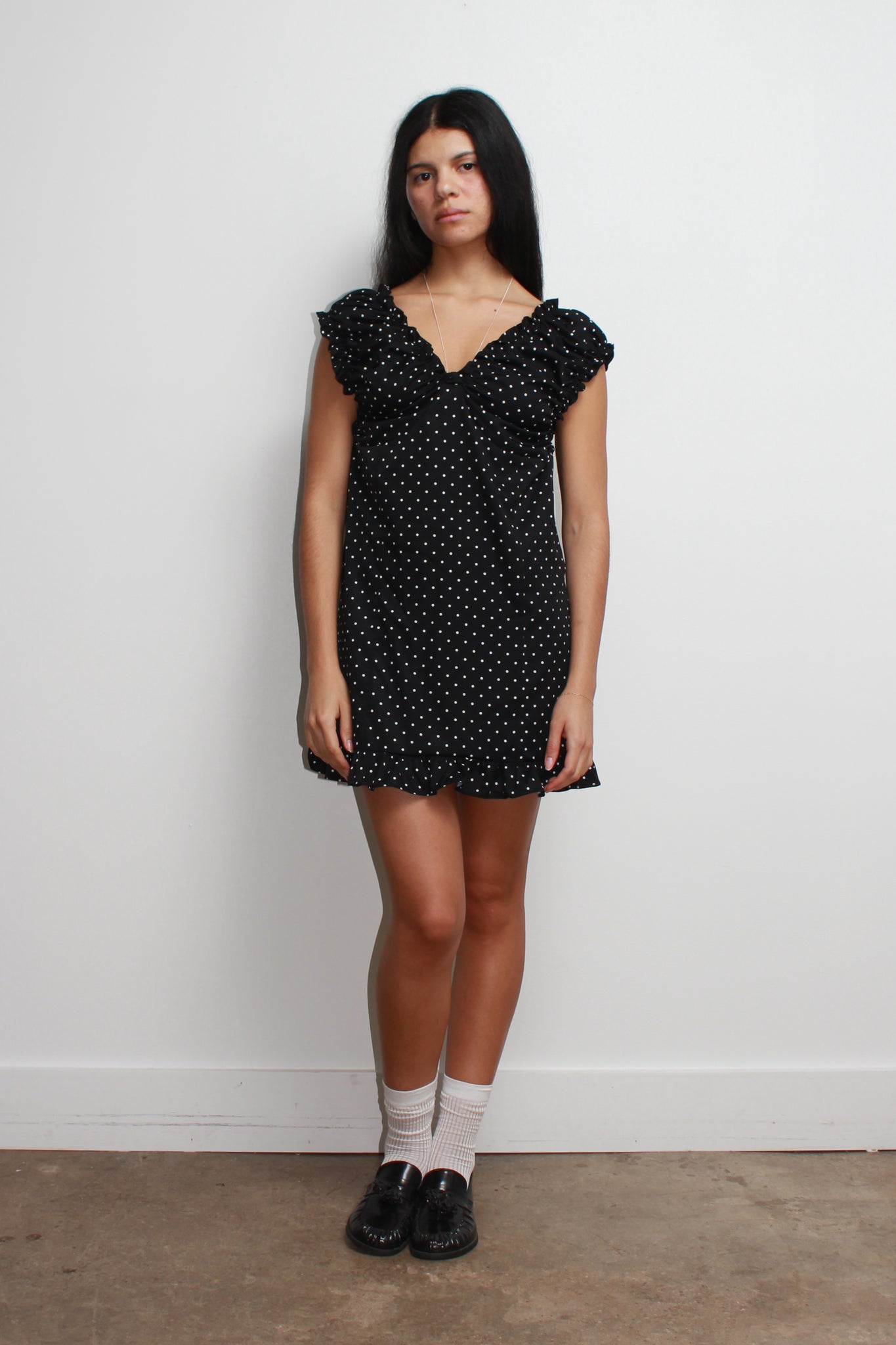 Olivia Polka-Dot Dress in Black
