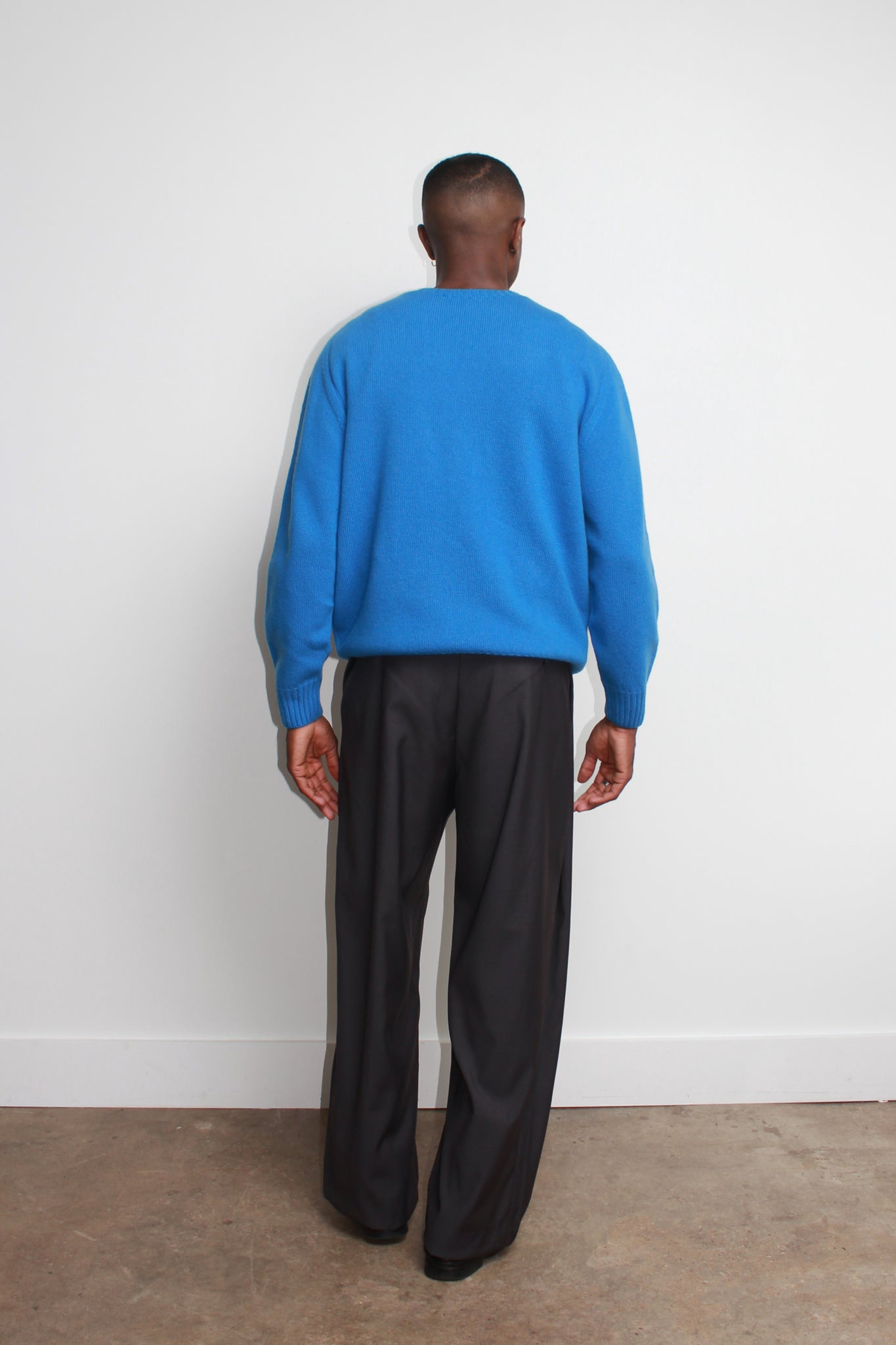 Whole garment Fine wool Sweater in Blue