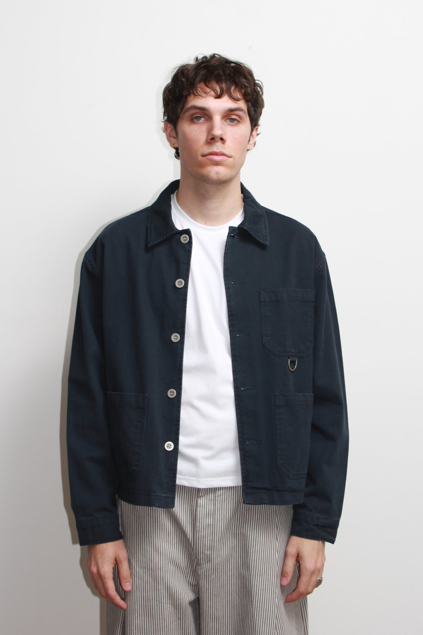 Remain D Crop Jacket in Navy