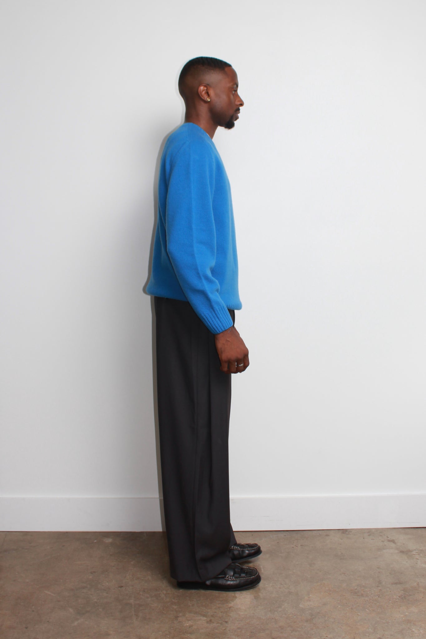 Three Pin-tuck Trousers in Charcoal