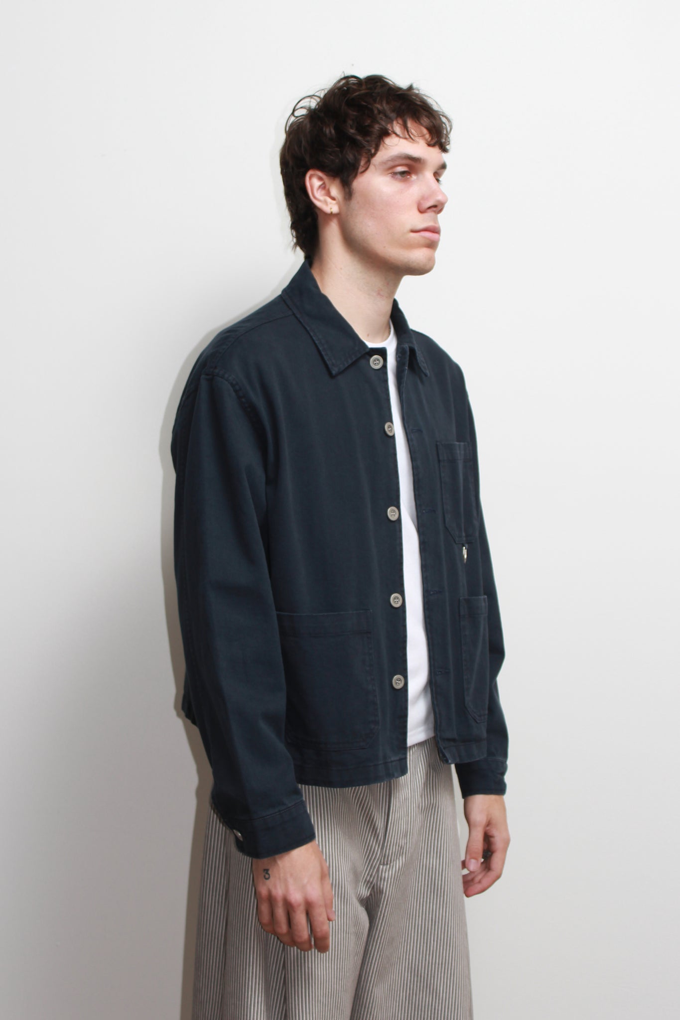 Remain D Crop Jacket in Navy