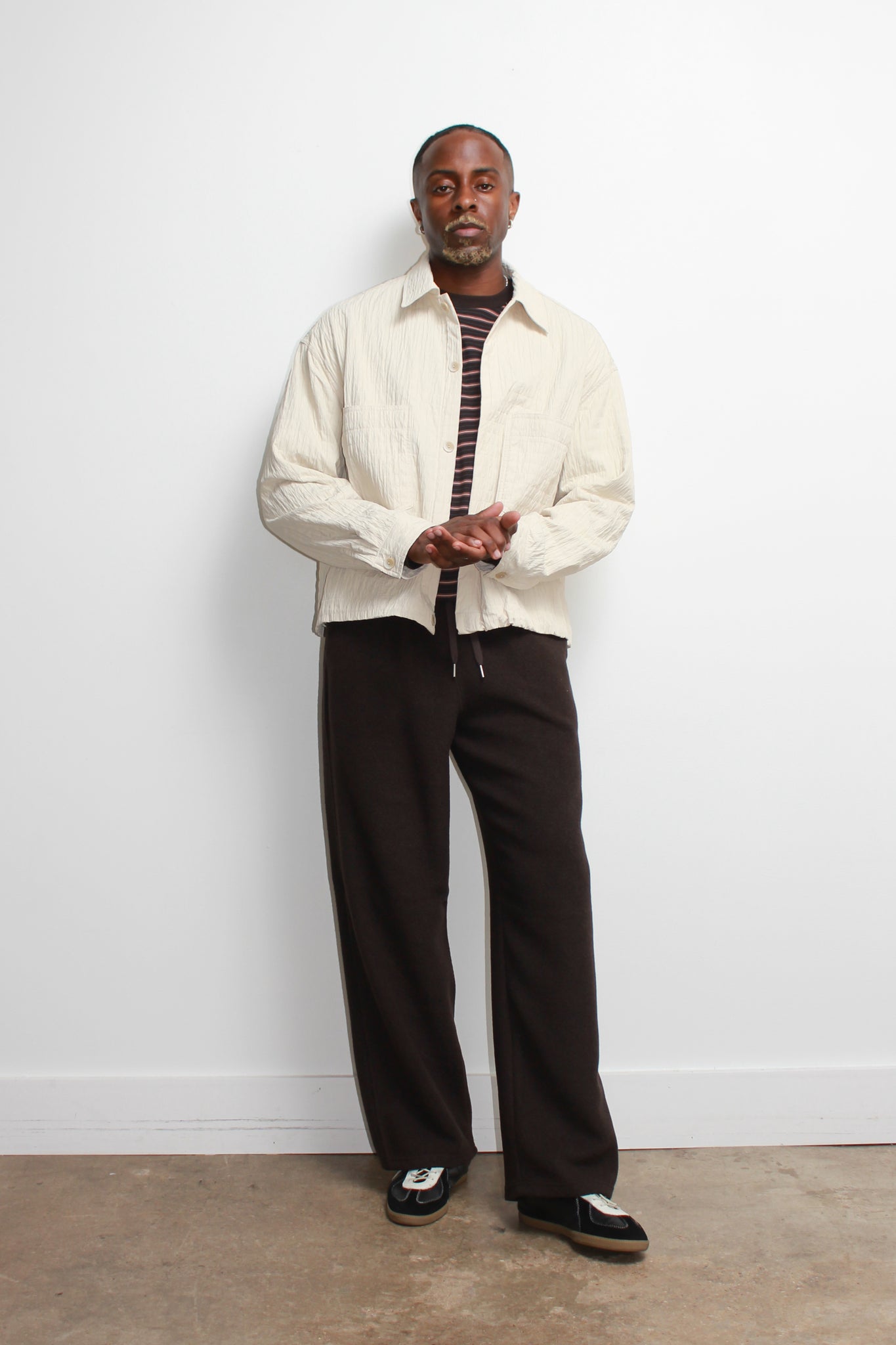 Crop Quilted Jacket in Cream