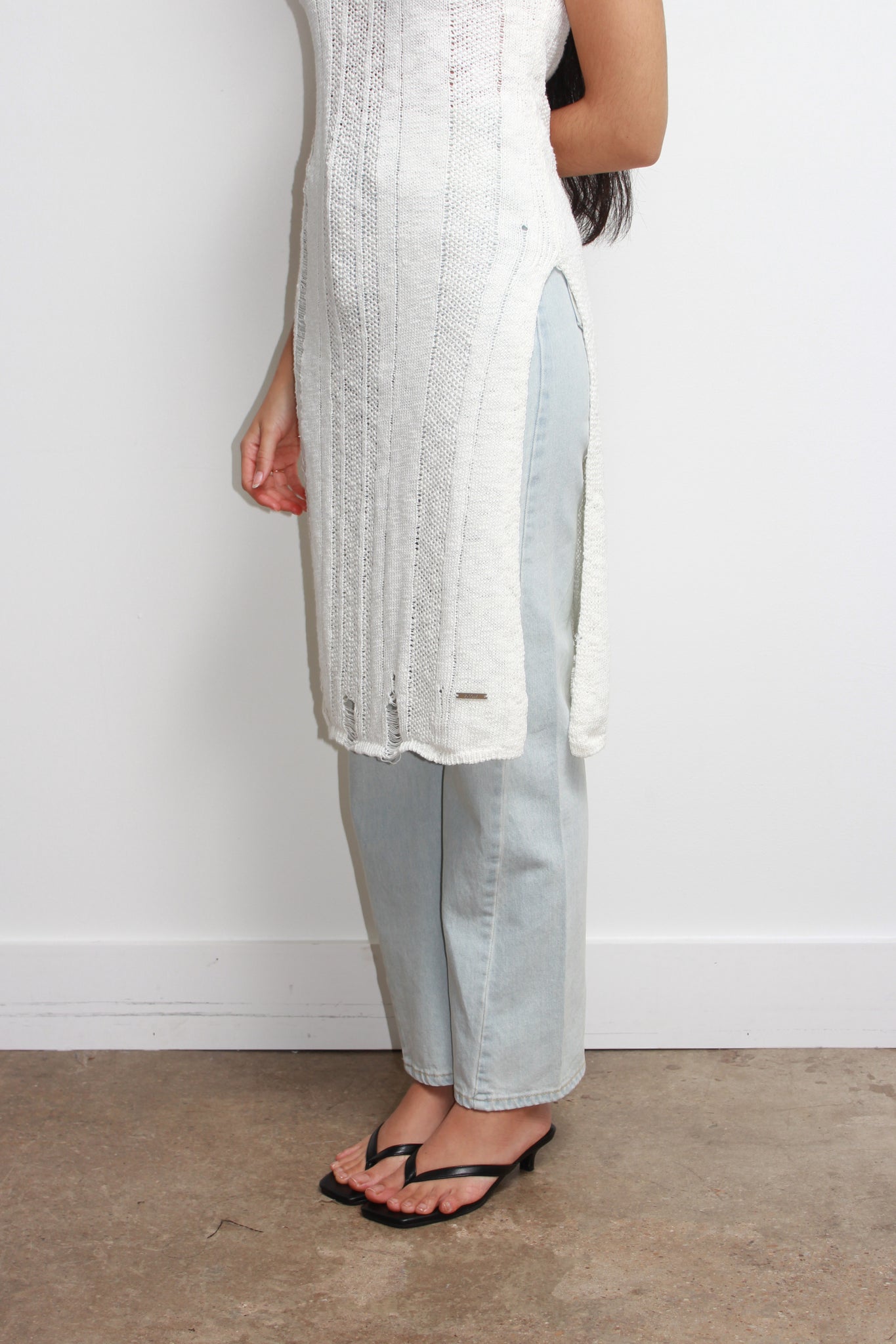 Fisher Knit Deep Side Slit Dress