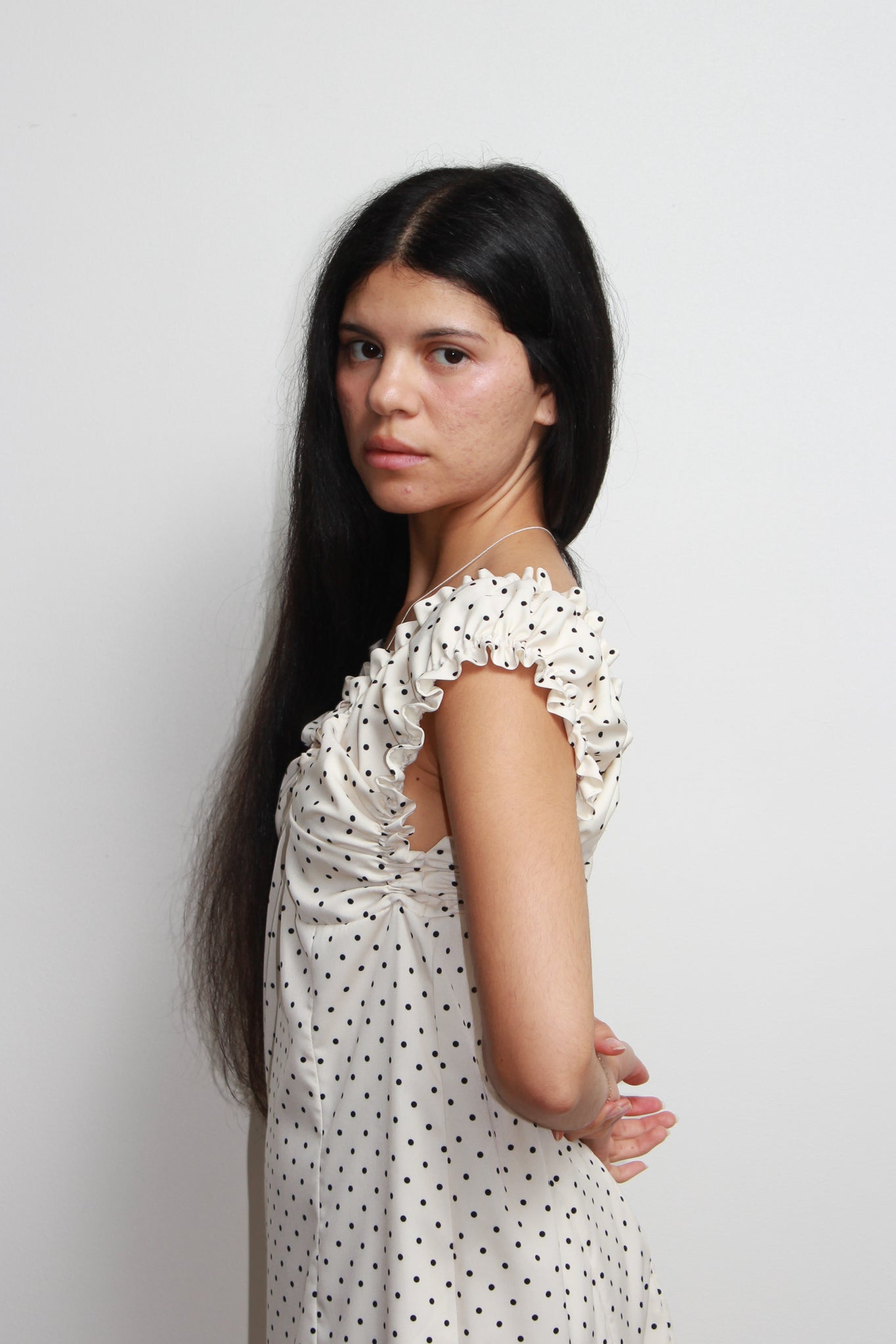 Olivia Polka-Dot Dress in Ivory