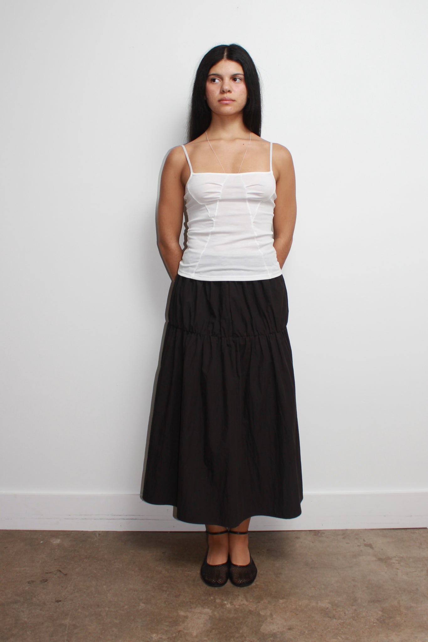 Incision line Tank Top in White