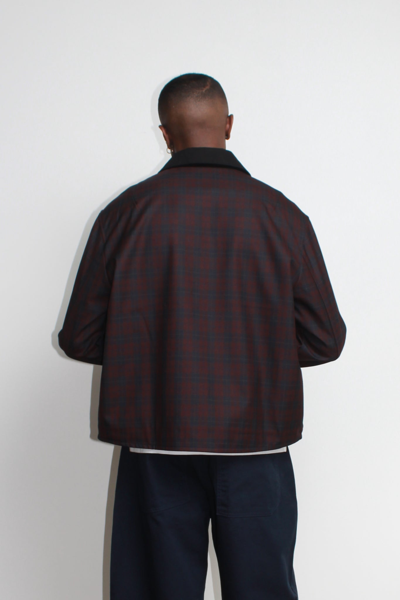 City Two way Zipper jacket in Plaid Red