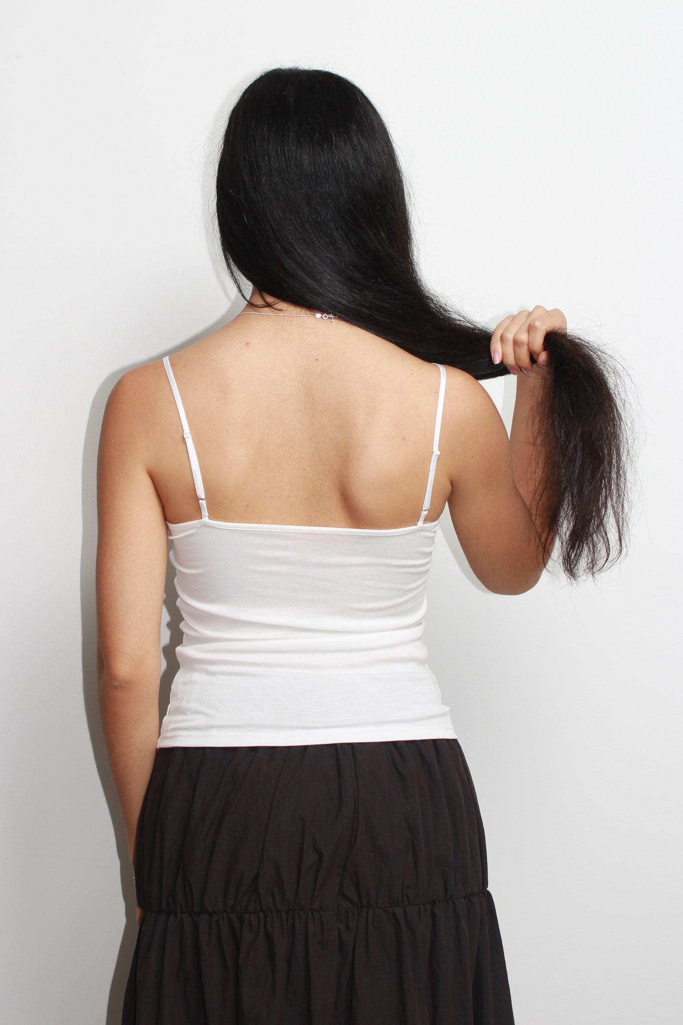Incision line Tank Top in White