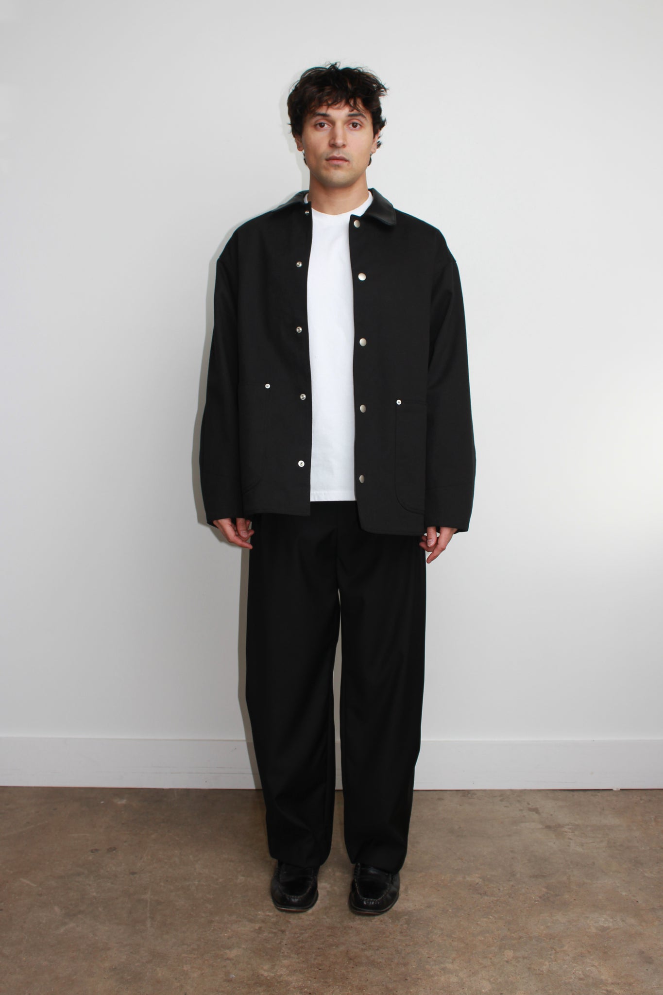 Vito Cotton Half Jacket in Black