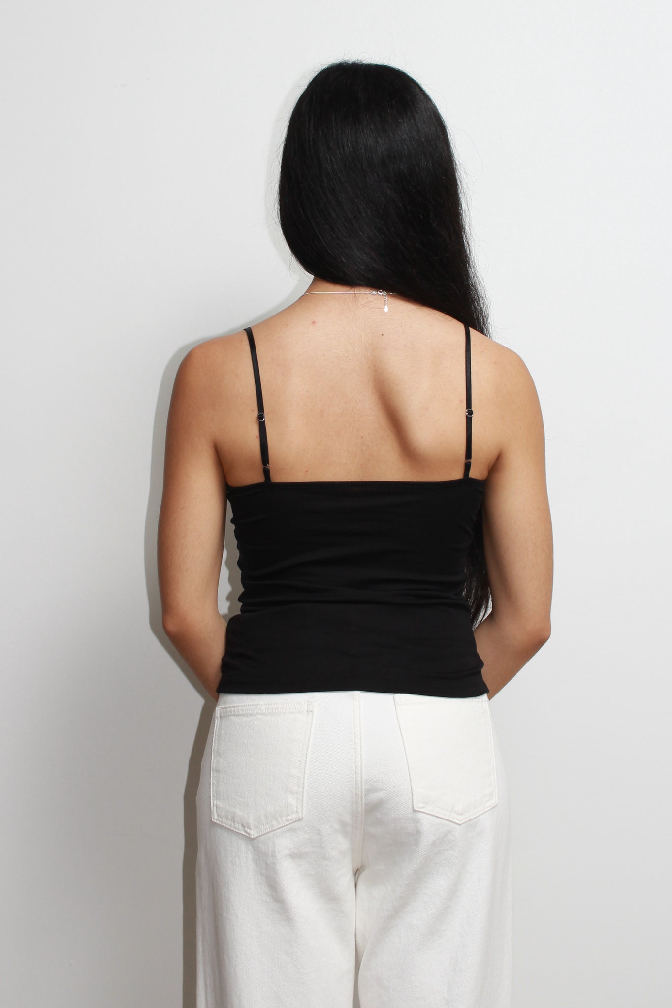 Incision line Tank Top in Black