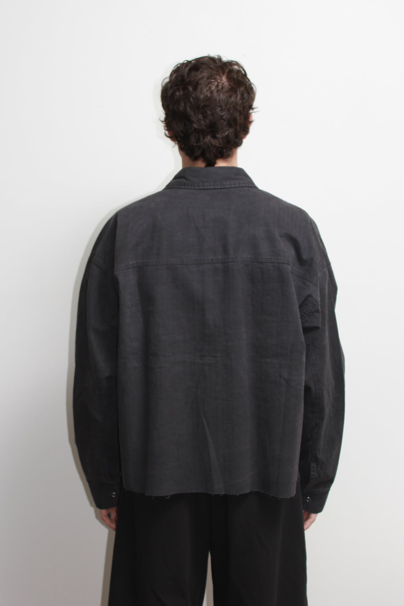 Dying Cutting Crop Denim Shirt