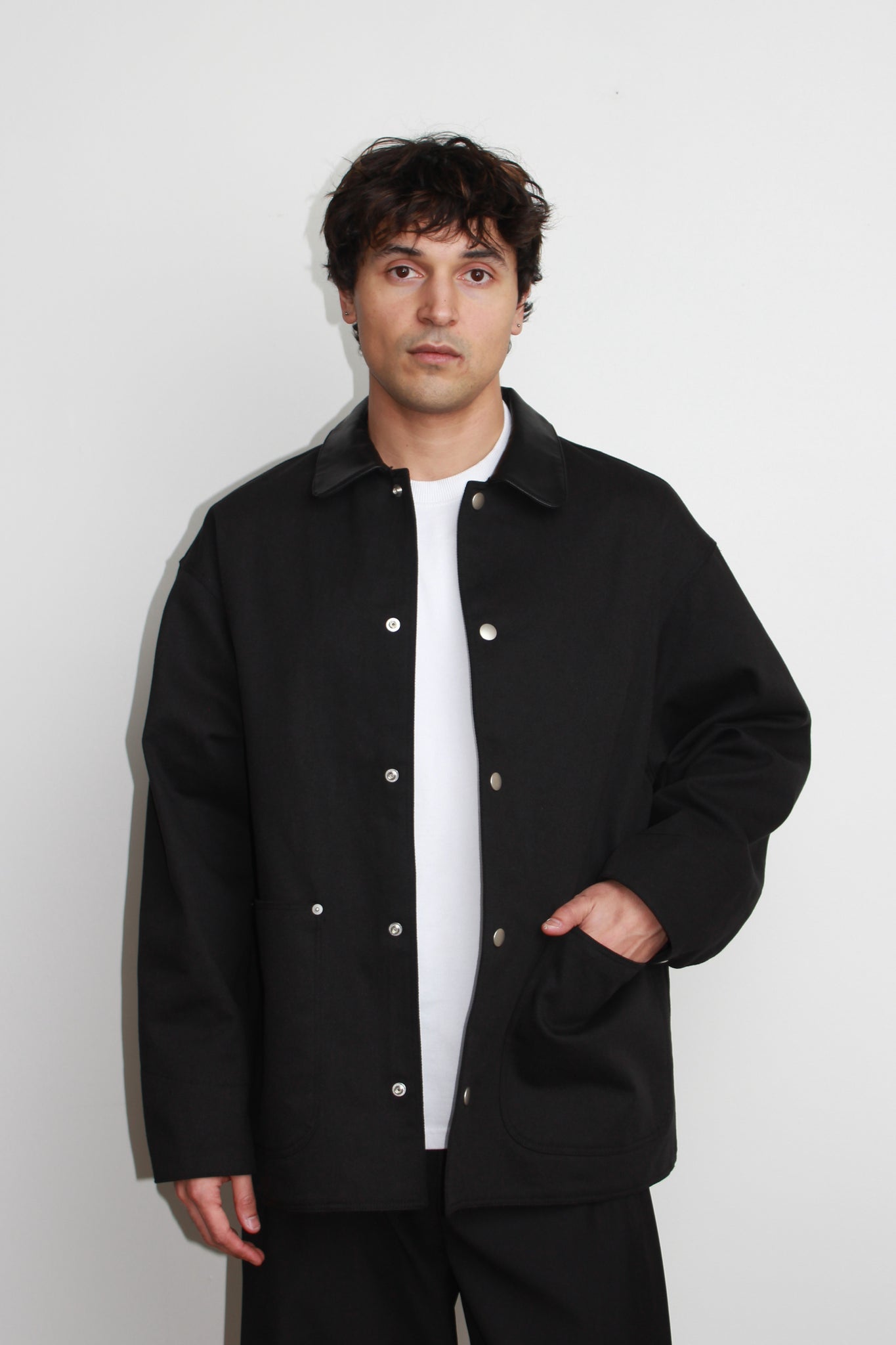 Vito Cotton Half Jacket in Black