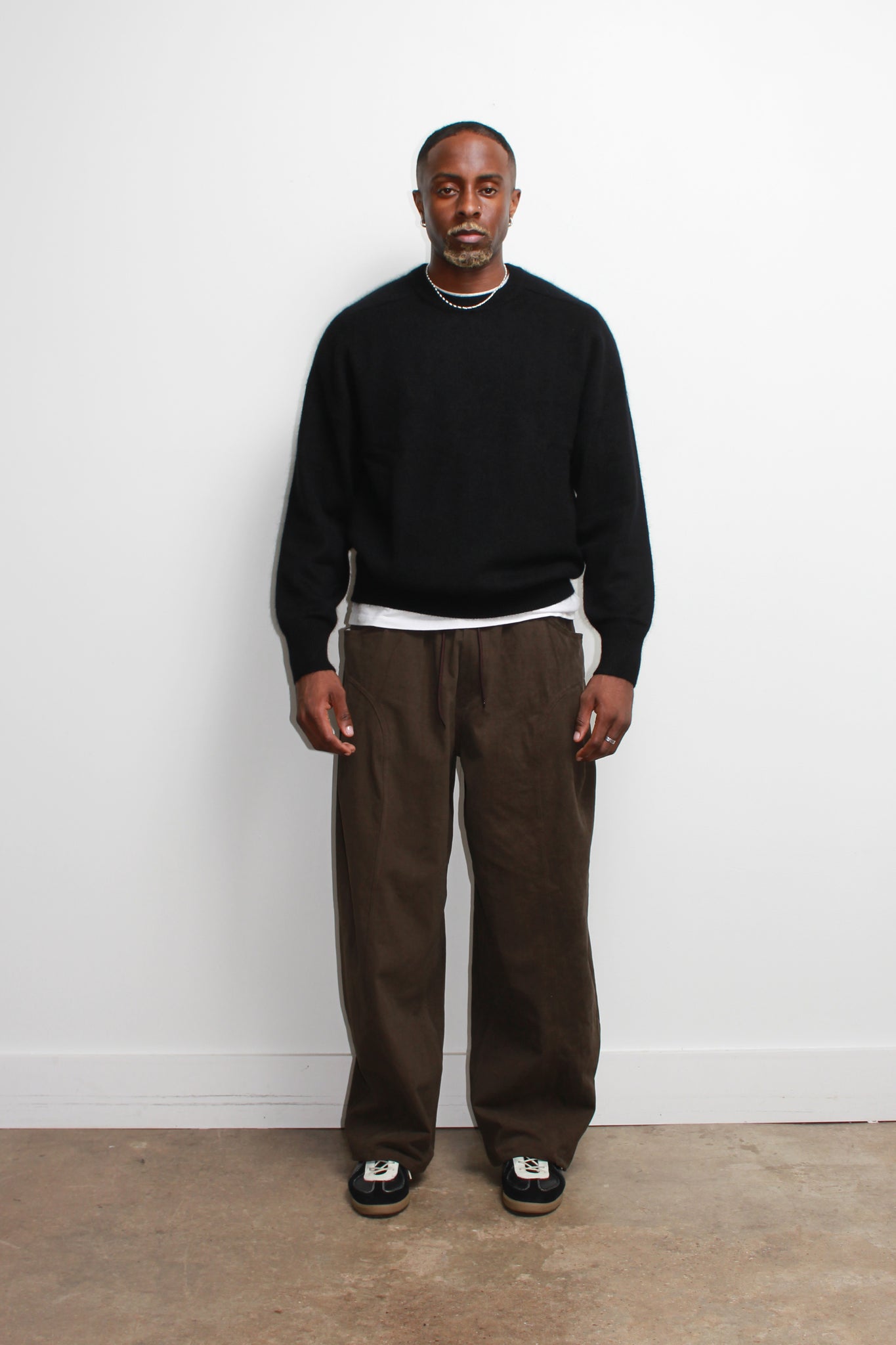 Raccoon Crewneck Sweater in Black