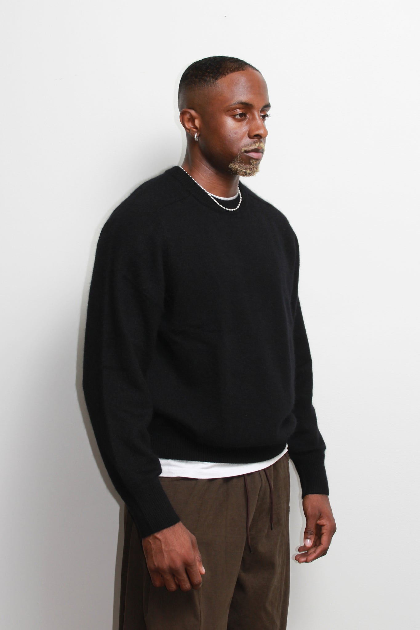 Raccoon Crewneck Sweater in Black