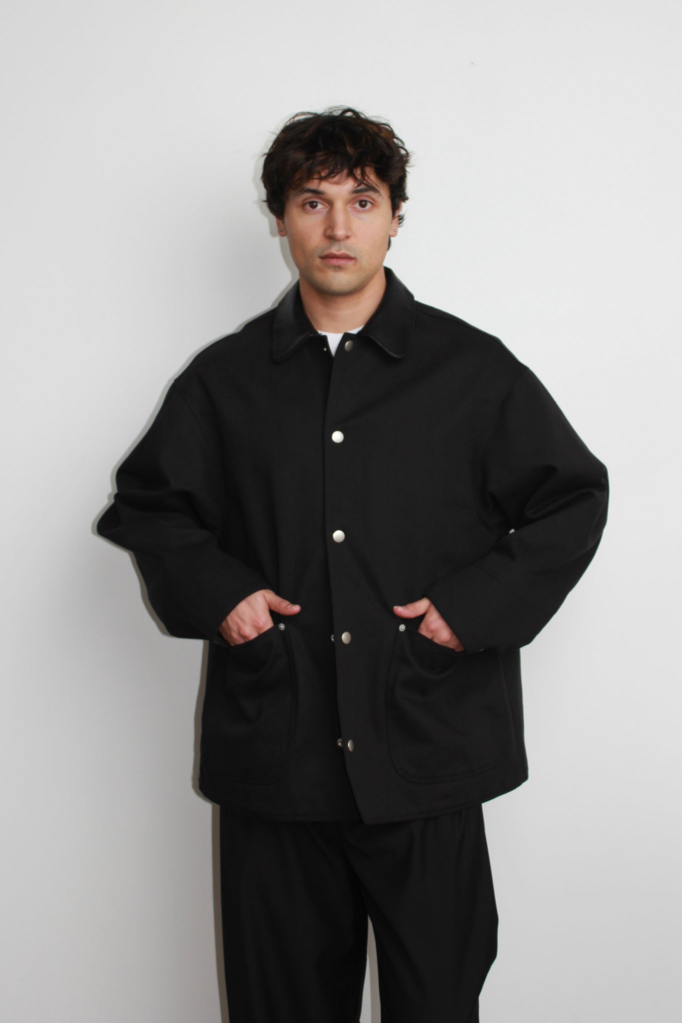 Vito Cotton Half Jacket in Black