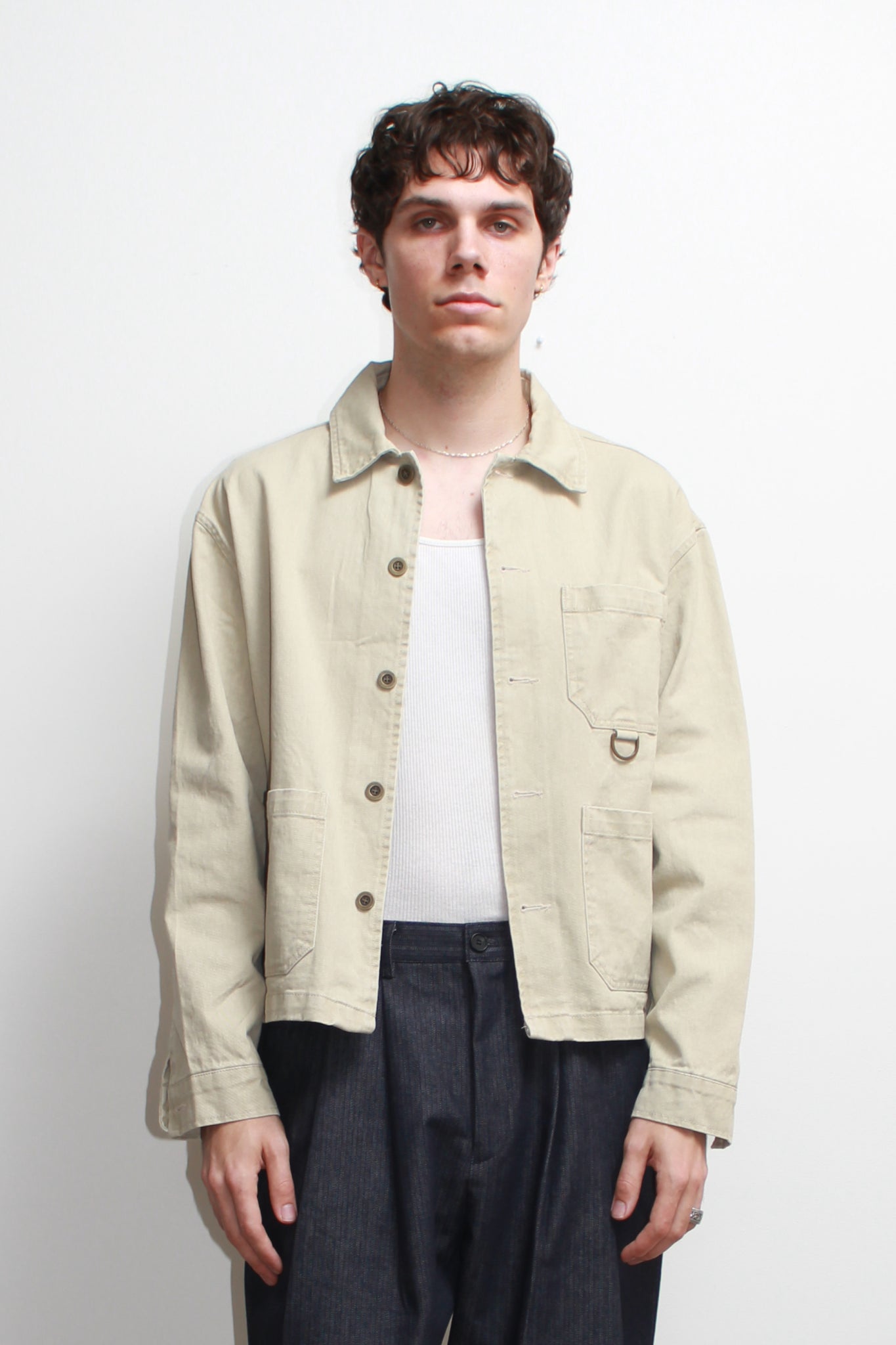 Remain D Crop Jacket in Beige