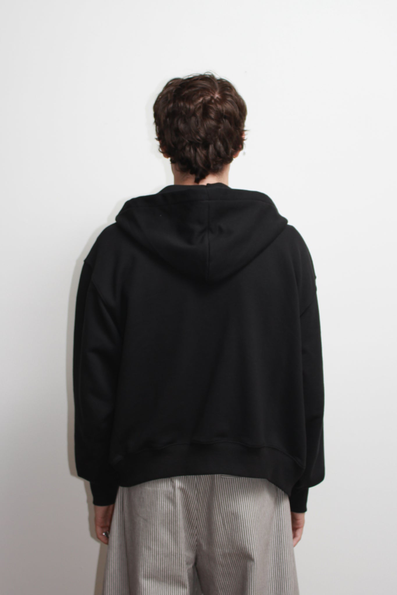 Lemay Crop Hood Zip Up in Black