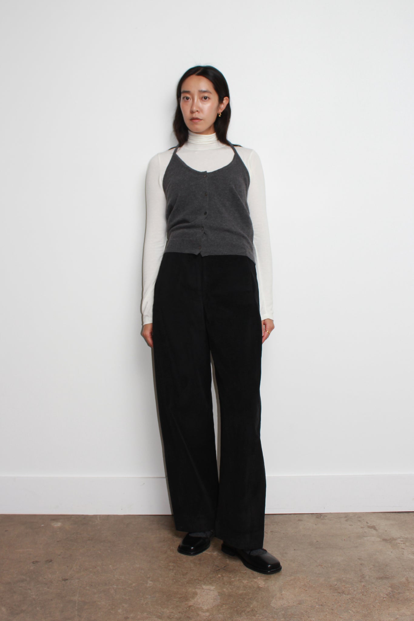 Ago Halter Knit Top in Charcoal