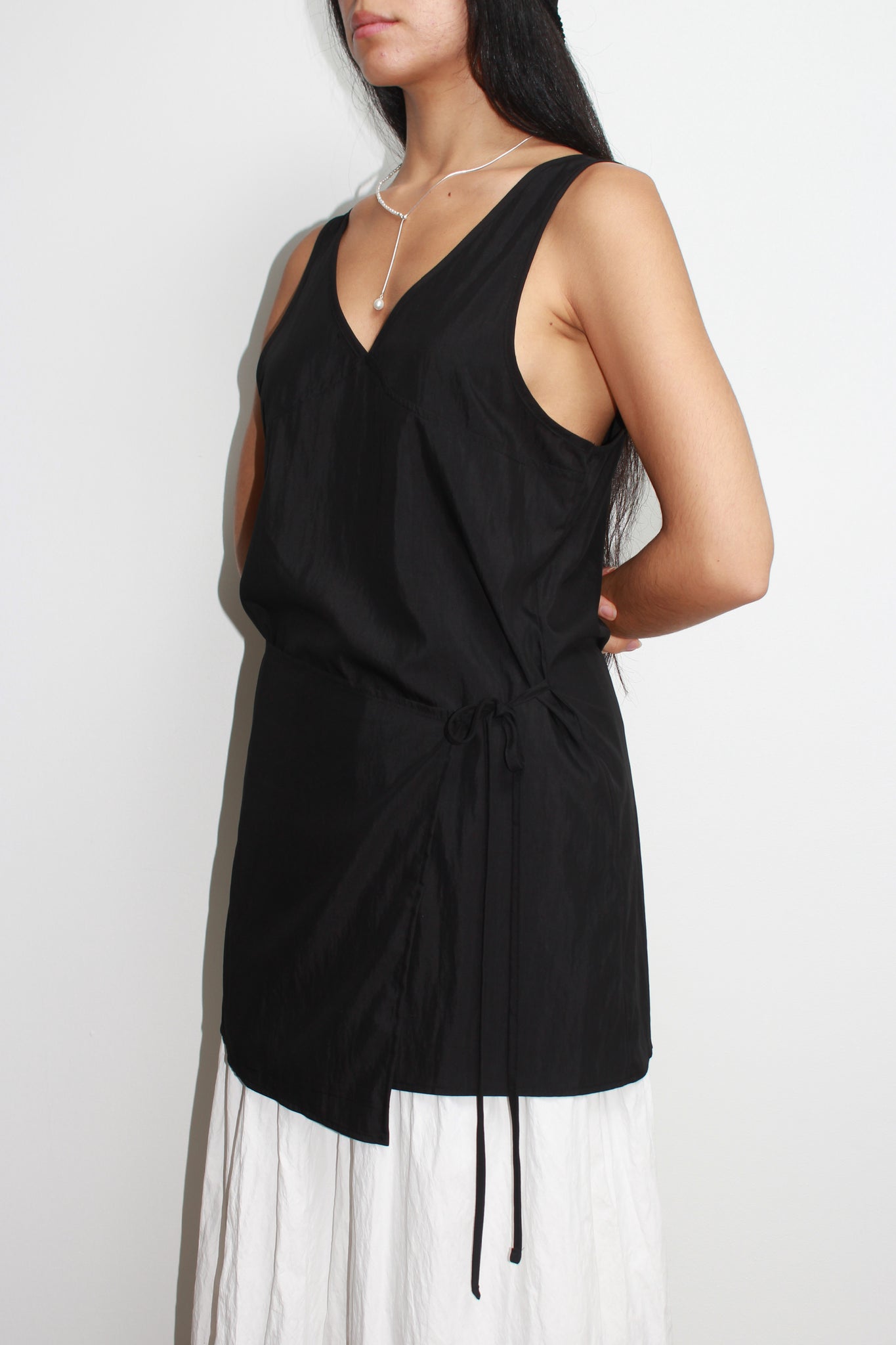 Unbound Wrap Mini Dress/Top in Black