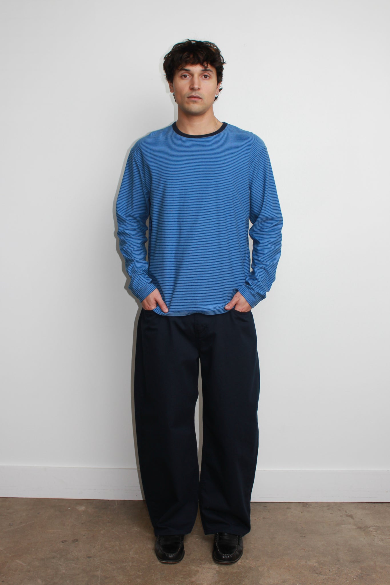 Lemay Stripe Long Sleeve T-Shirt in Blue