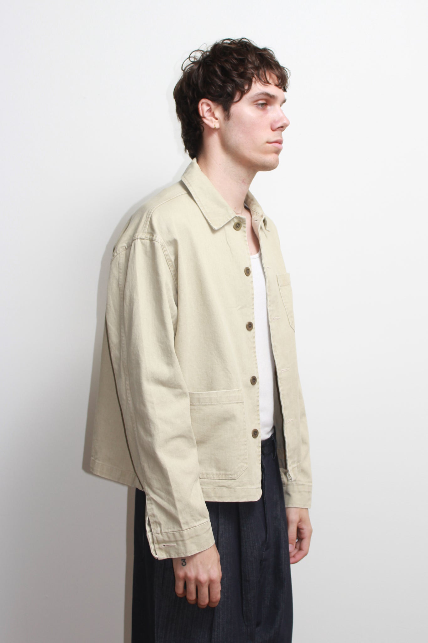 Remain D Crop Jacket in Beige
