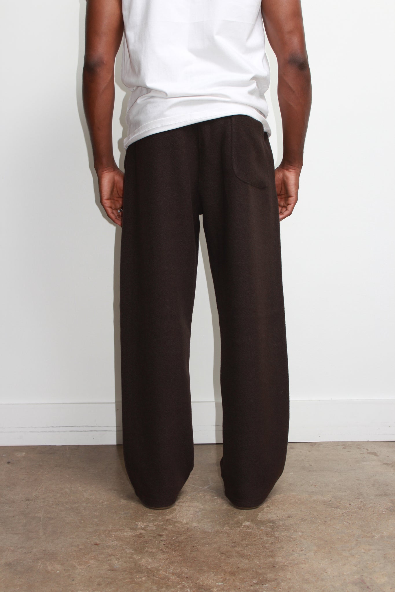 Wool Straight leg pants in Brown