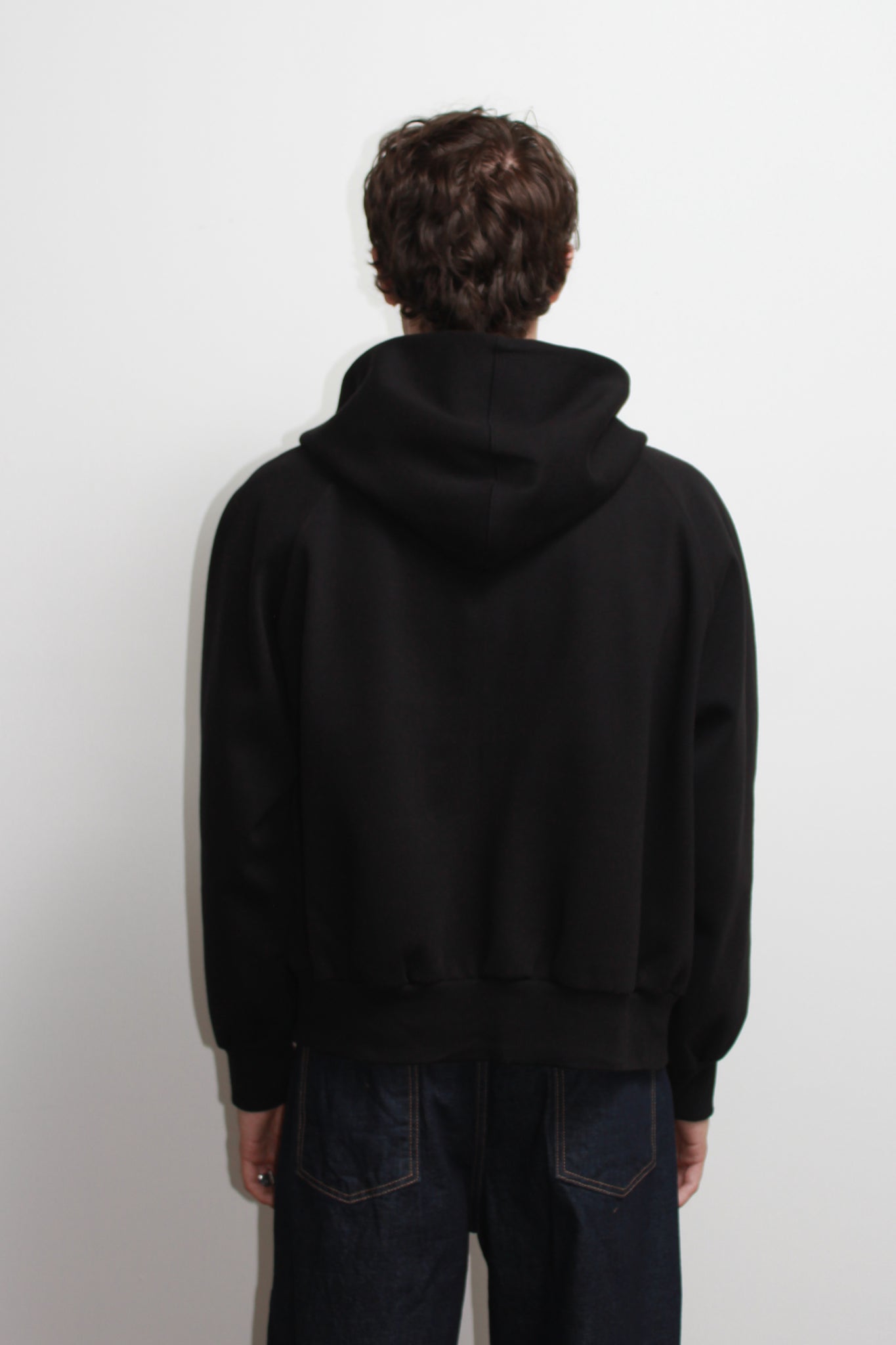 Oversized Crop Hoodie in Black