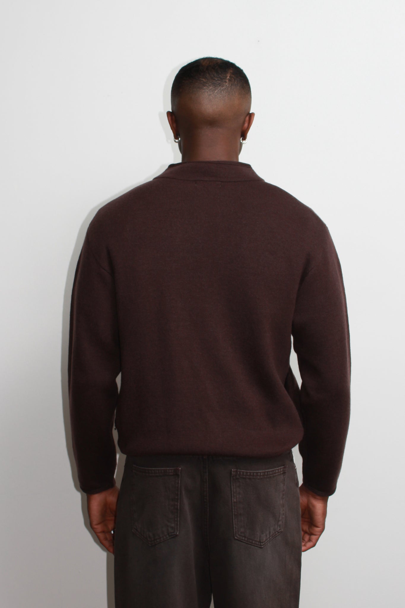 Written Pocket Zip Up Jacket in Brown